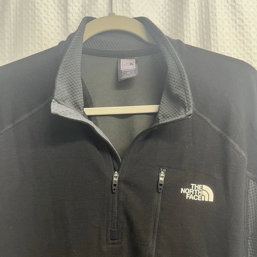 The North Face Summit Series‎ Black 1/4 Zip Wool Blend Pullover Large Hiking